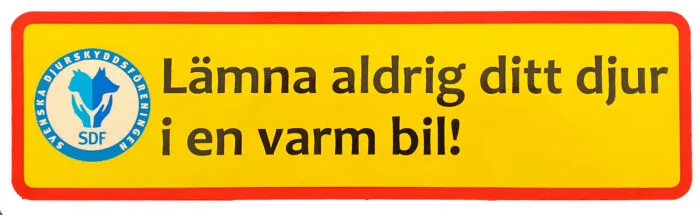 Dekal "Lämna aldrig ditt djur i en varm bil!"